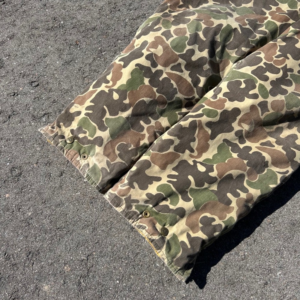 Vintage Eddie Bauer Goose Down Camo Coveralls Jumpsuit Frog Skin Duck Camo 0610 - Picture 8 of 16